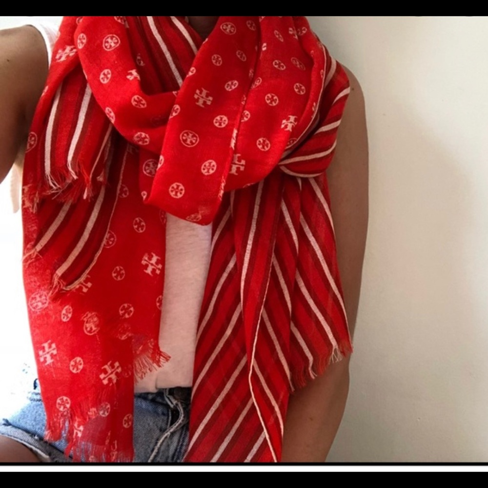 Tory Burch Red Scarf